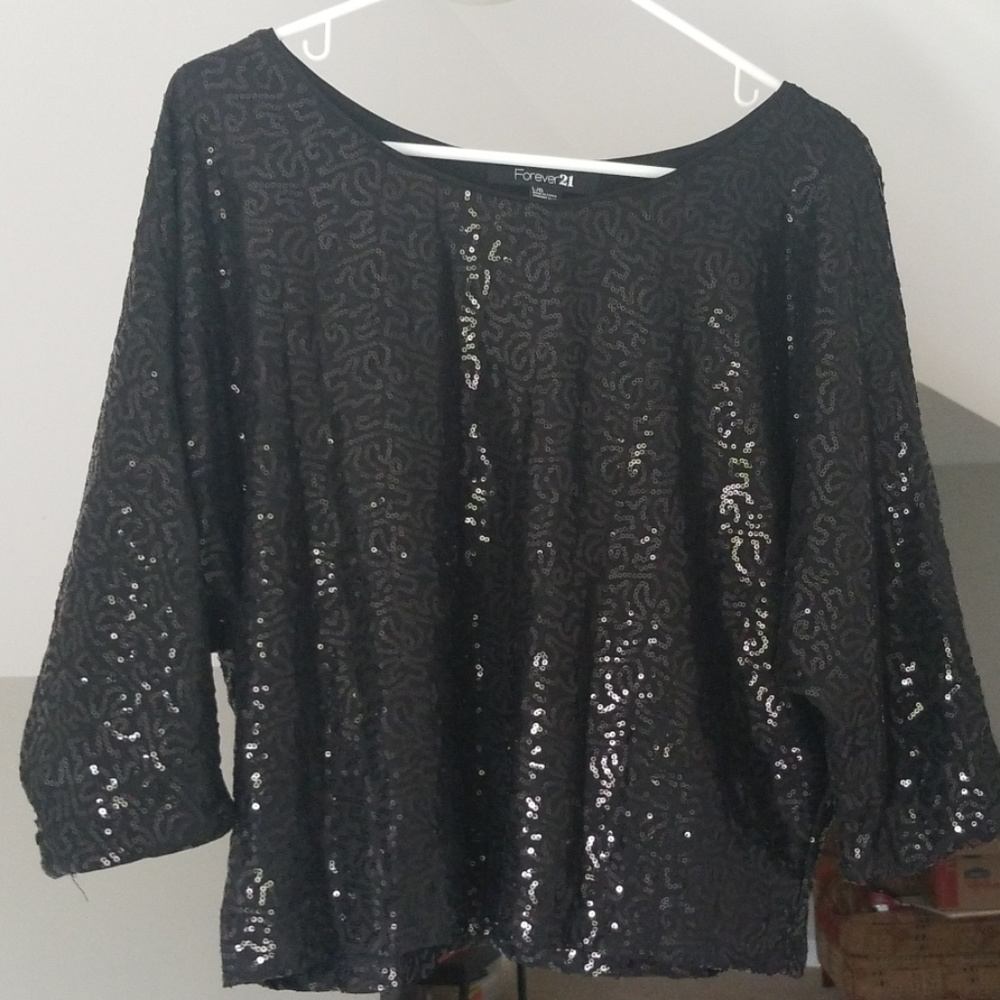 Black sequin top